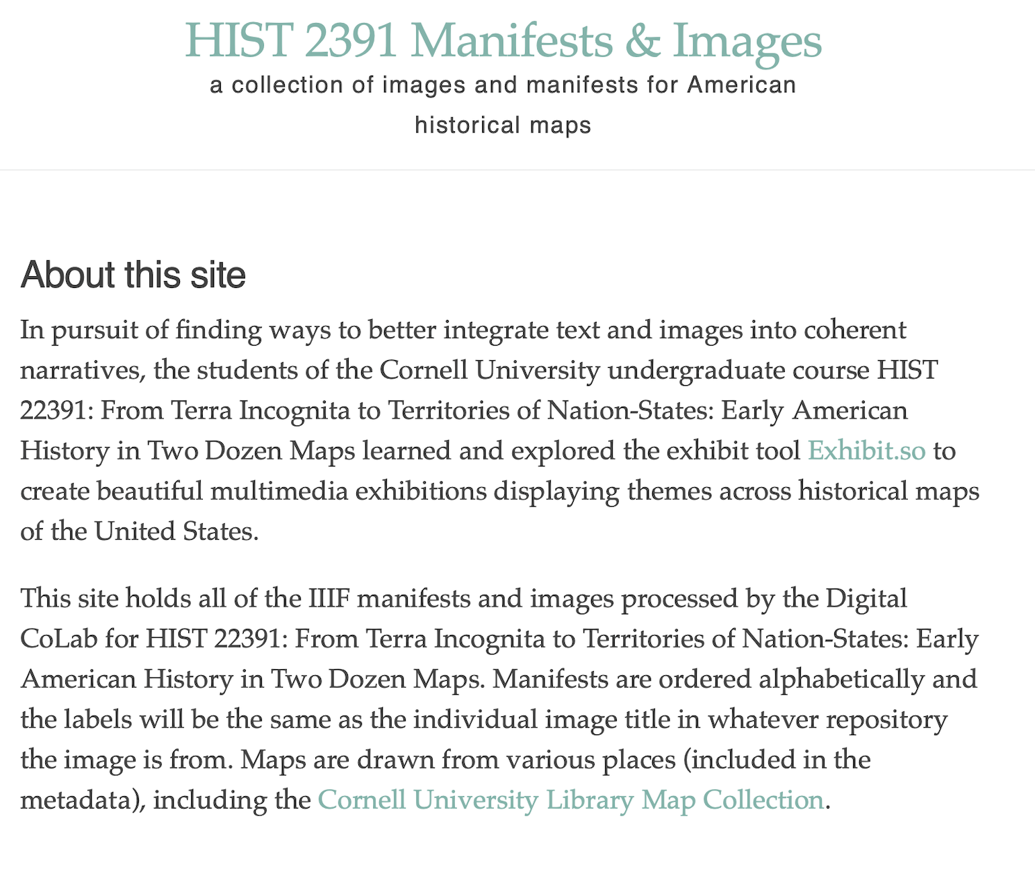 HIST2931 site screenshot