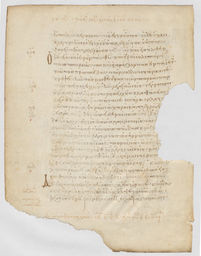 Fragment in Greek from the Gospel of Matthew 21:1-19 describing the entrance of Jesus into Jerusalem (back)